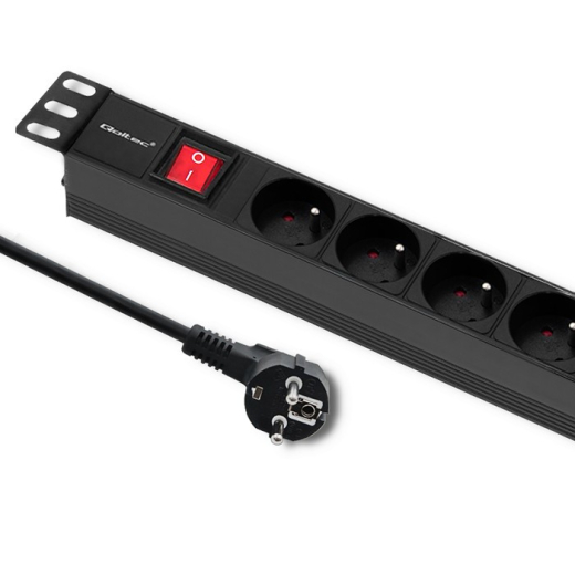 Str�mfordeler til RACK 1U 16A, PDU, 6xFRANSK, 2m