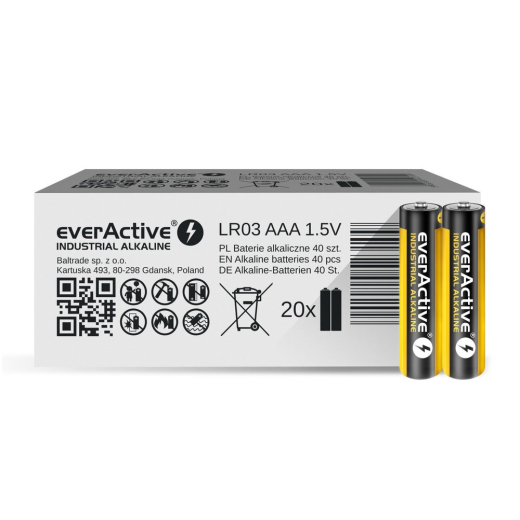 BATTERIER LR03/AAA INDUSTRIEL ALKALISK 40 STK
