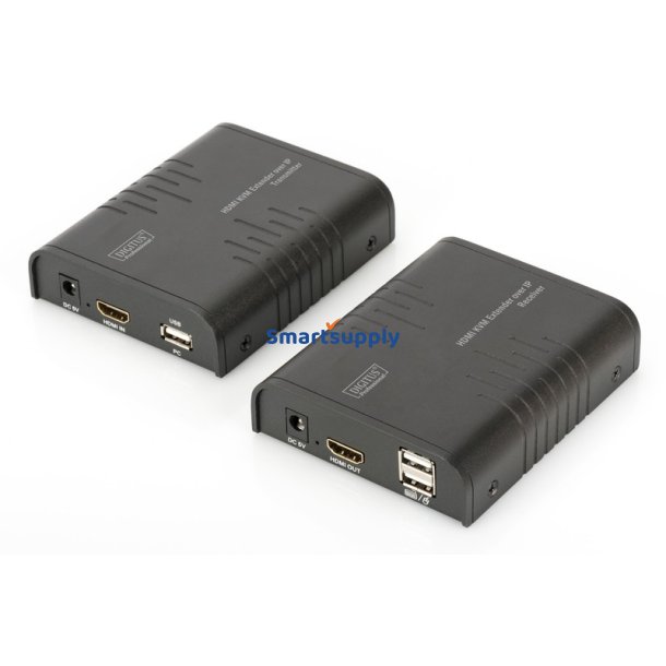 Forl�ngerkabel/KVM Extender (HDMI + USB) op til 120m UTP eller IP snoet par UTP eller IP, FHD 3D (s�t)