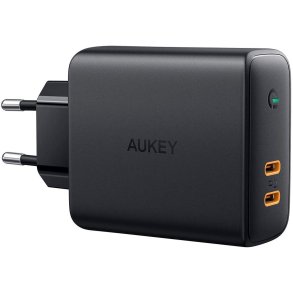 AUKEY PA-D5 hurtig W all oplader 2xUSB C 63W
