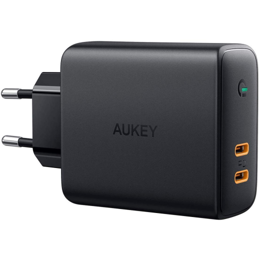AUKEY PA-D5 hurtig W all oplader 2xUSB C 63W