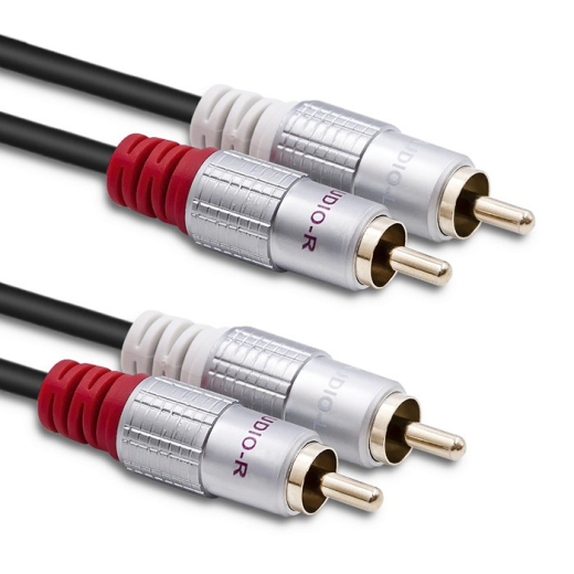 Kabel 2xRCA han 2xRCA han