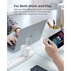 AUKEY PA-B6S Hvid Omni a Mix GaN ultrahurtig V�g