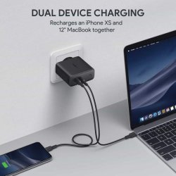 AUKEY PA-D5 hurtig W all oplader 2xUSB C 63W