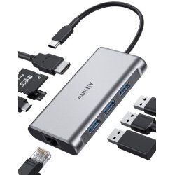 CB-C91 aluminium USB-C Hub 8i1 RJ45 Eth