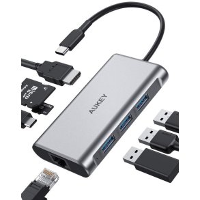 CB-C91 aluminium USB-C Hub 8i1 RJ45 Eth