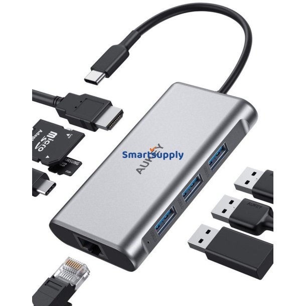 CB-C91 aluminium USB-C Hub 8i1 RJ45 Eth