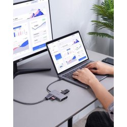 CB-C91 aluminium USB-C Hub 8i1 RJ45 Eth