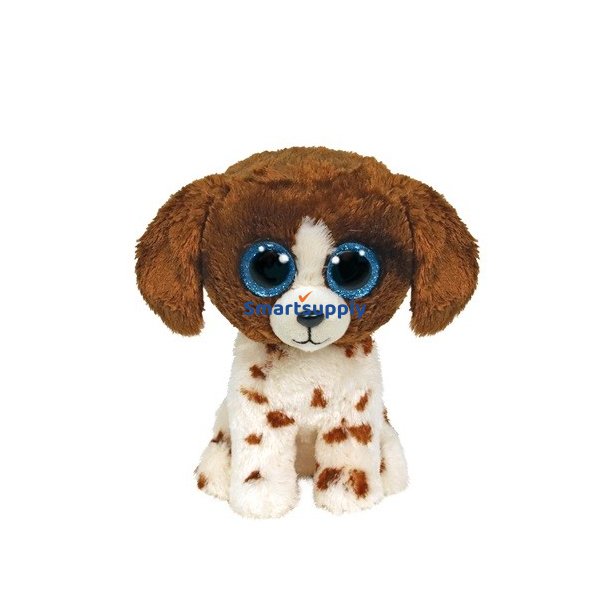 Plush leget�j Ty Beanie Boos Hund brun-hvid - Muddles 15 cm