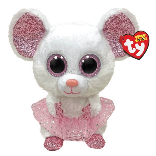 Plush toy Ty White ballerina Mouse - Nina 24 cm