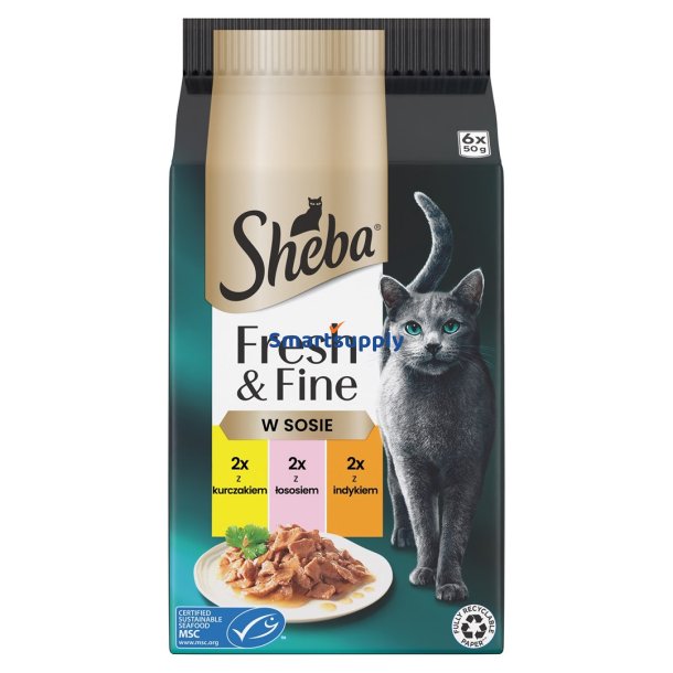 SHEBA Fresh & Fine Meat Dishes in Sauce - vd kattefoder - 6x50g