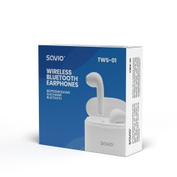 Savio Tws-01 Trdlse Bluetooth Hretelefoner, Hvide