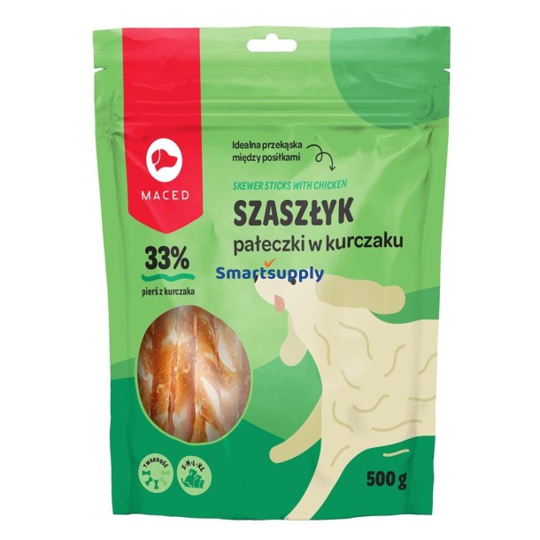 Maced Spidpinde Med Kylling - Hundegodbid - 500G