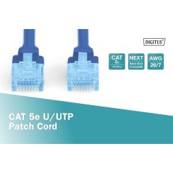 Patch cable U/UTP kat.5e PVC 0,5m bl�