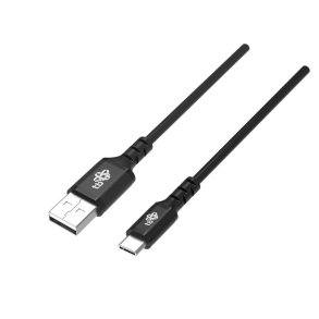 Kabel USB-USB C 2m silikone sort Hurtig Opladning
