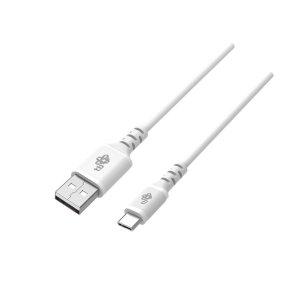 Kabel USB-USB C 2m silikone hvid Hurtigopladning