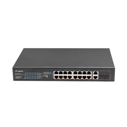 Switch 16X 100MB POE+/2X combo unmanaged rack 19-tommer gigabit ethernet 150W