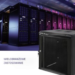 RACK kabinet 19 tommer 12U, 450 x 600 x 635