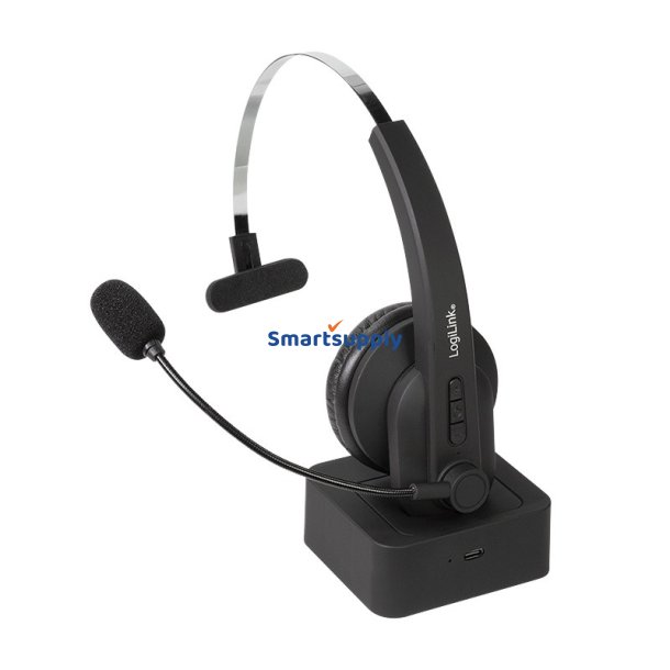 Bluetooth mono headset med opladningsstation