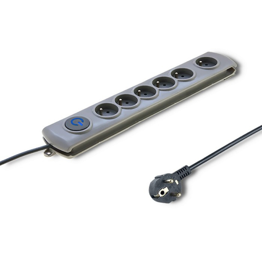 Oversp�ndingsbeskytter 6 stikkontakter, 5m