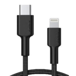 Kabel CB-CL02 Sort nylon Lightning-USB C | USB Power Delivery USB-PD | certifikat MFi Apple