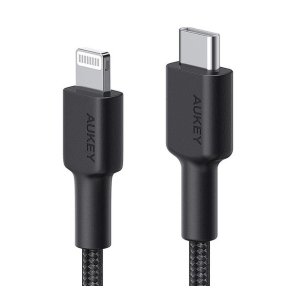 Kabel CB-CL03 Sort nylon Lightning-USB C | 2m | USB Power Delivery USB-PD | certifikat MFi Apple