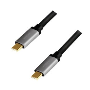 USB-C M/M kabel, PD, alu, 1.5m