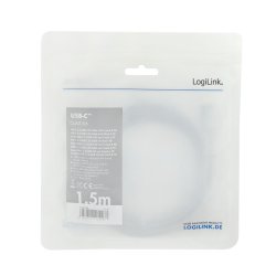 USB-C M/M kabel, PD, alu, 1.5m