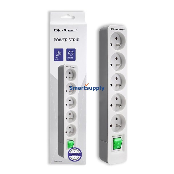 Str�mstik med 5 stik, 1.8m