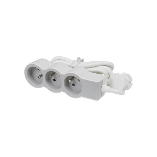 Forl�ngerkabel 3x2P+Z 1,5m Hvid/gr�