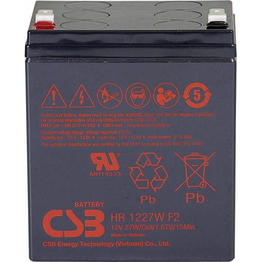 AGM Batteri 27W@15min F2 6.5Ah 3-5y HR1227WF2