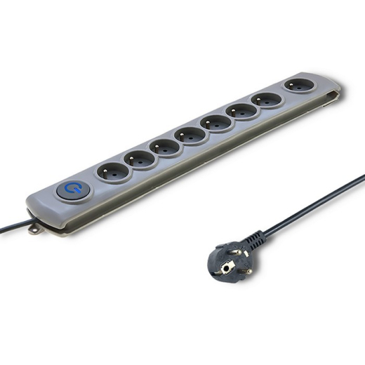 Surge protector Quick Switch 8 stikkontakter 1,8m gr�