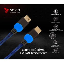 Kabel HDMI GCL-02 1.8m, v2.0, v�vet bl�