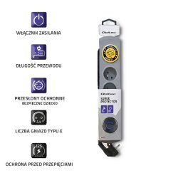 Surge protector Quick Switch 4 stik 1,5m gr�