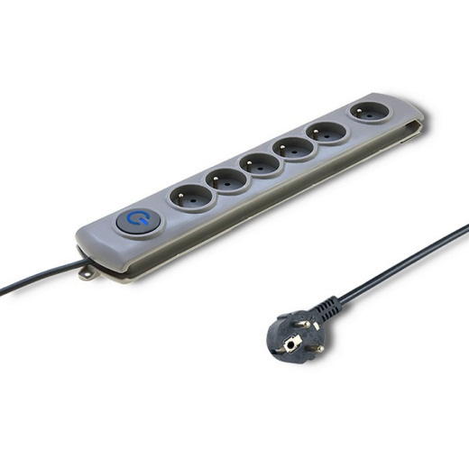 Oversp�ndingsbeskytter Quick Switch 6 stik 3m gr�