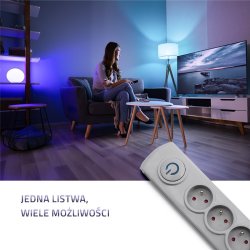 Oversp�ndingsbeskytter 5 stik 3m gr�