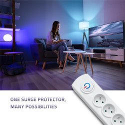 Oversp�ndingsbeskytter 8 stik, 1,5m