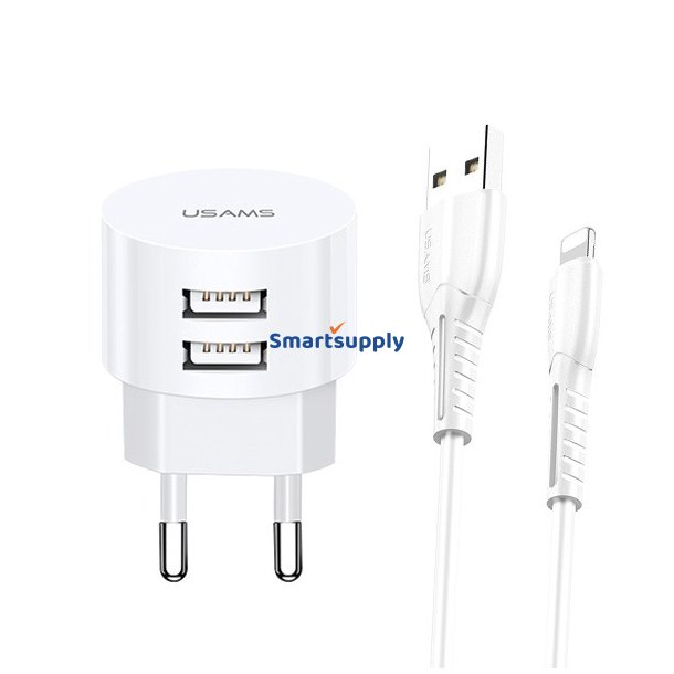 Lader T20 2xUSB 2,1A Lightning