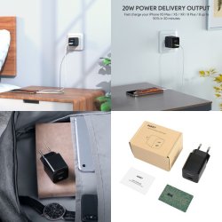 Mini netlader PA-Y20S Hvid 1xUSB-C 20W PD Power Delivery
