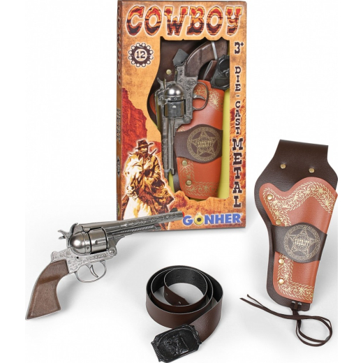 Gonher Metal revolver med hylster og b�lte