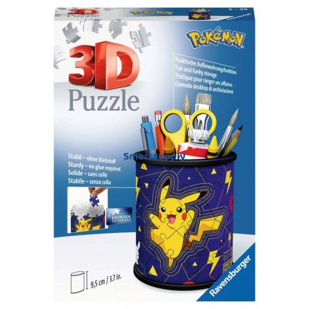 Puzzle 57 elementer 3D Pikachu penholder