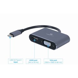 USB-C til HDMI VGA Adapter