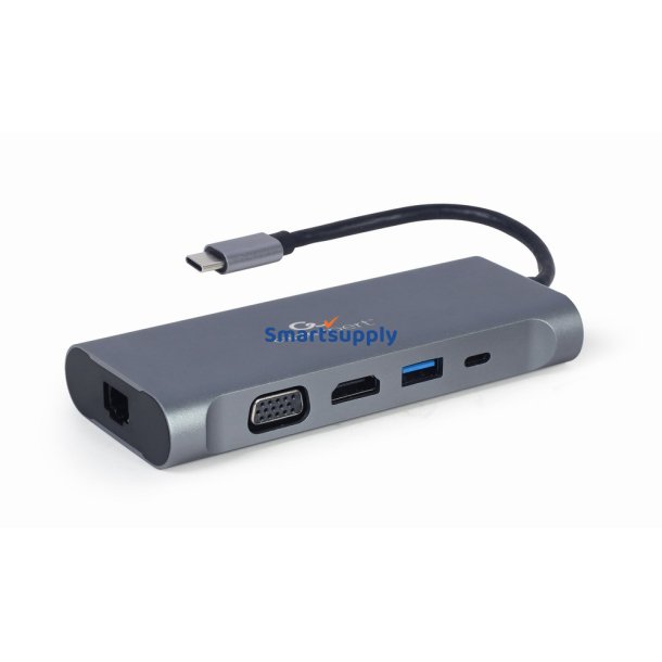 USB-C Hub USB-C PD GbE VGA HDMI 3xUSB 3.1 kort