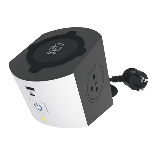 Forl�ngerledning 2x2P+Z Induktion USB A/C 2m