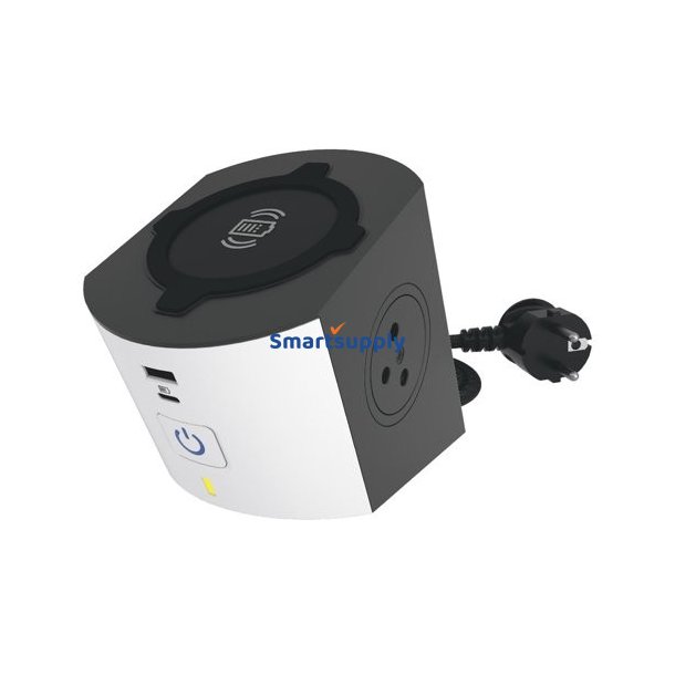 Forl�ngerledning 2x2P+Z Induktion USB A/C 2m