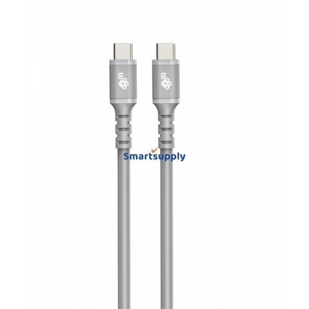 USB C - USB C kabel 1 m. silikone gr�