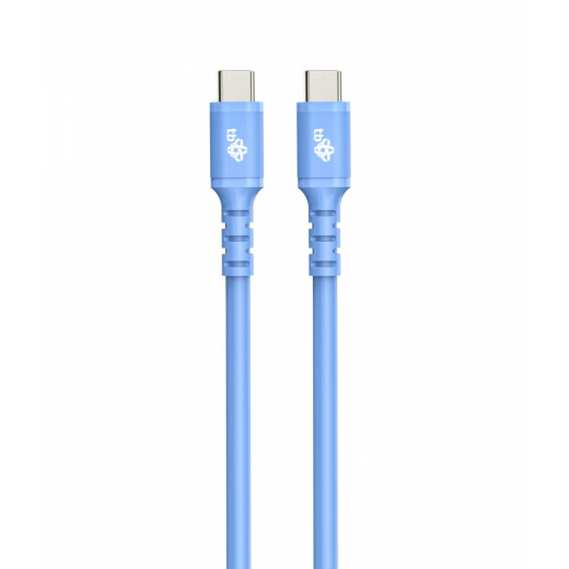 USB C - USB C kabel 1m. silikone bl�