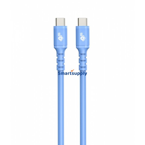 USB C - USB C kabel 1m. silikone bl�