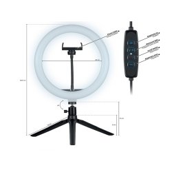 Ringlampe 26 cm med mini tripod
