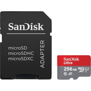 Ultra microSDXC kort 256GB 150MB/s A1 + Adapter SD